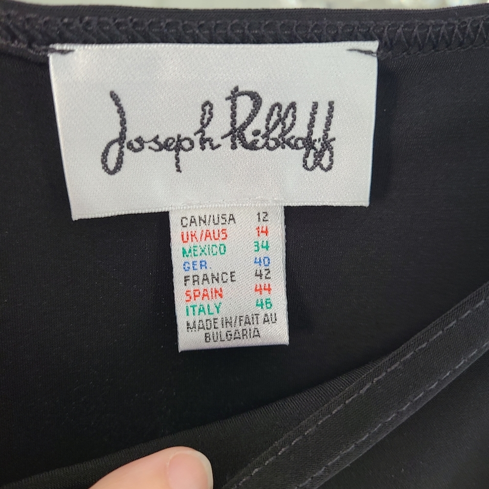 Joseph Ribkoff rhinestone Black Long Sleeve Top with Cutout Details - Picture 7 of 7